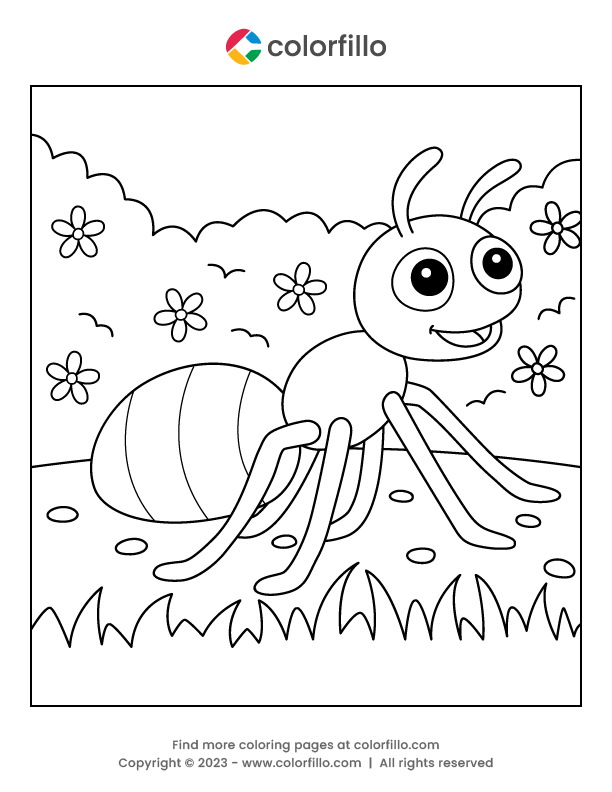 Free Online Ant Coloring Page - colorfillo