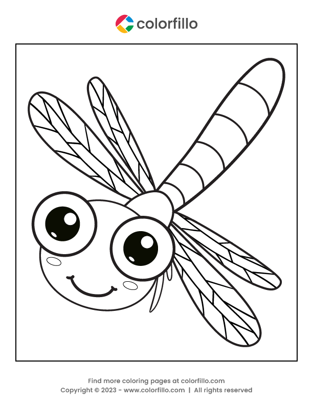 Free Online Dragonfly Coloring Page - colorfillo
