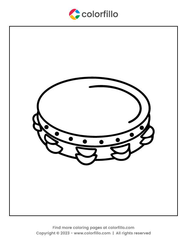 Free Online Tambourine Coloring Page - colorfillo