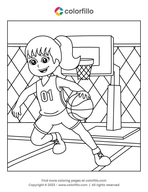 Free Online Basketball Coloring Page - colorfillo