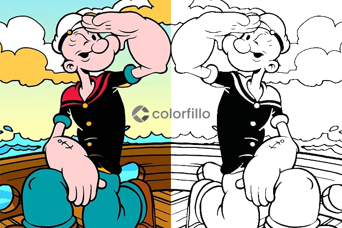 free printable popeye coloring pages