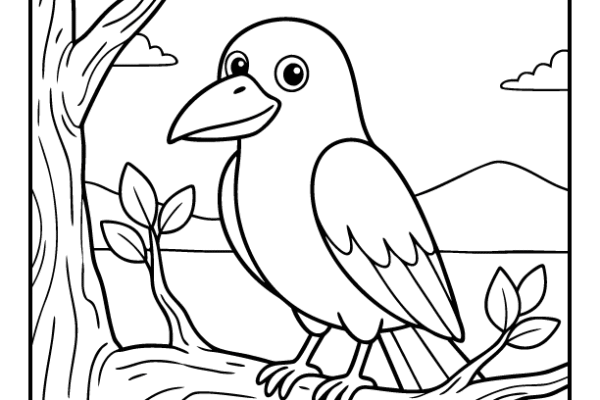Crow Coloring Page