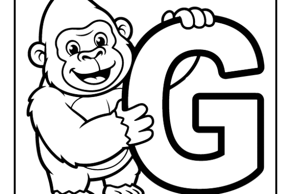 Gorilla Letter G Coloring Pages