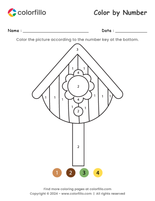 Birdhouse Color by Number