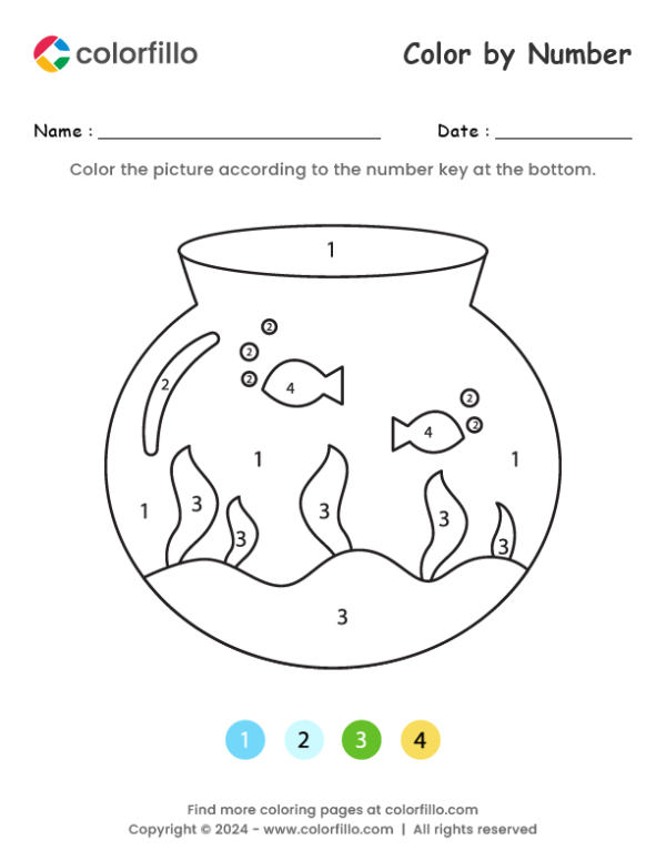 Glass Aquarium Color by Number