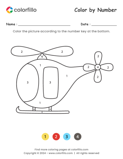 Helicopter Color by Number