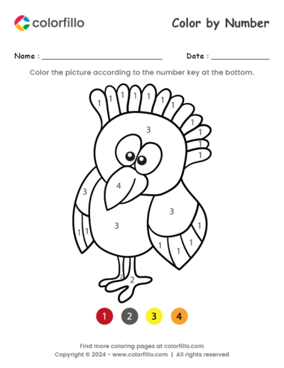 Cute Bird Color by Number