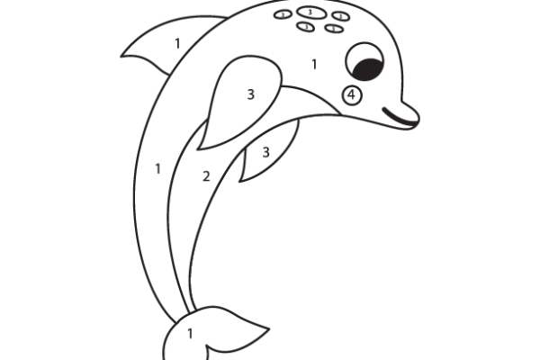 Sea Dolphin Color by Number