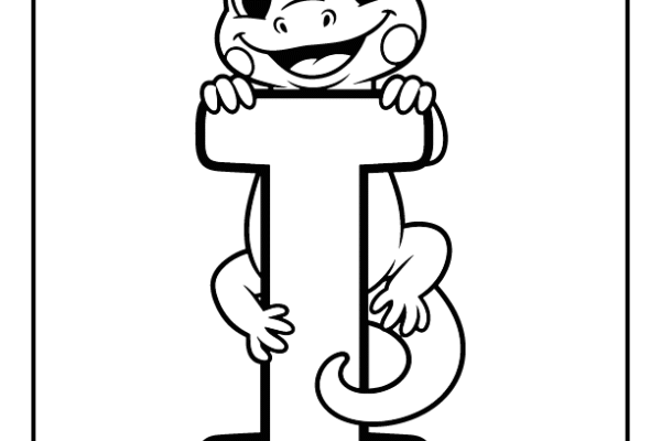 Iguana Letter I Coloring Pages