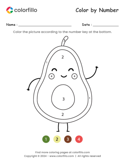 Avocado Color by Number