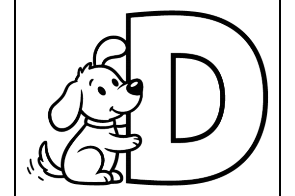 Dog Letter D Coloring Pages
