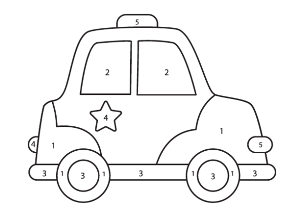 Police Car Color by Number