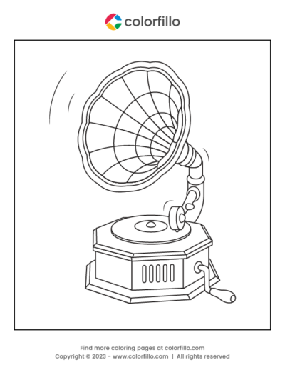Gramophone Coloring Page