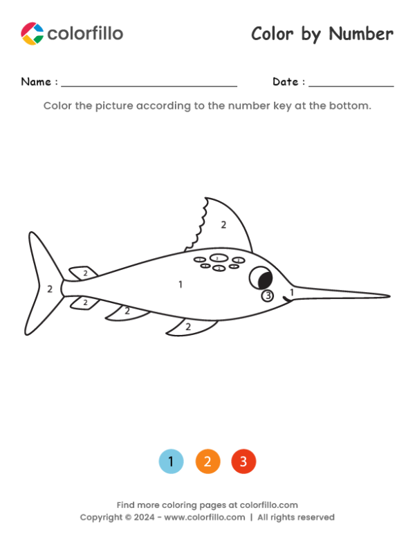 Swordfish Color by Number