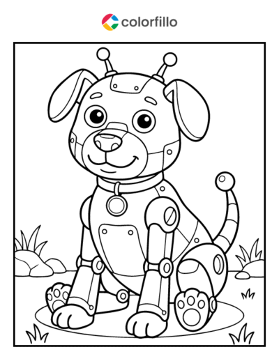 Robot Dog Coloring Page