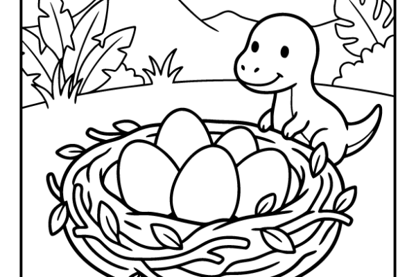 Dino Nest Coloring Page