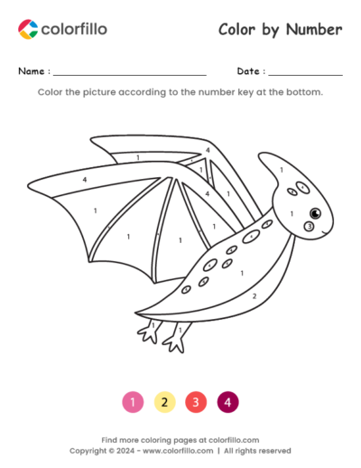 Pterosaur Color by Number