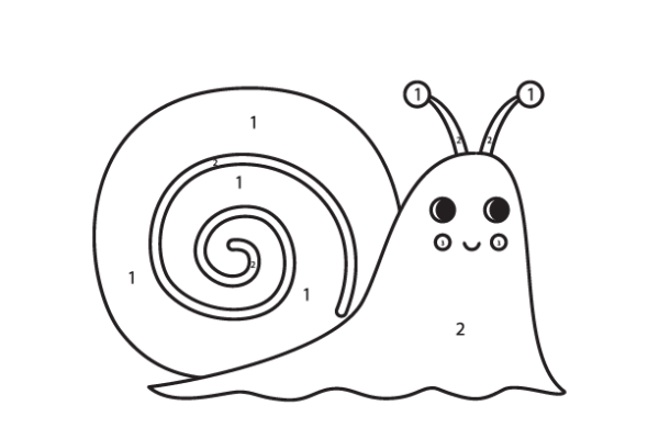 Snail Color by Number
