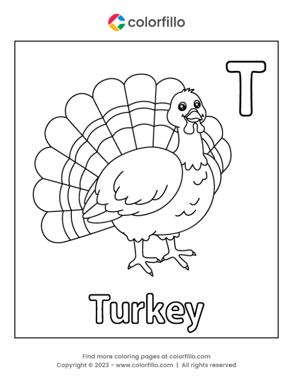 Free Online Letter T Coloring Page - colorfillo