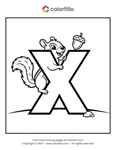Xerus Letter X Coloring Page