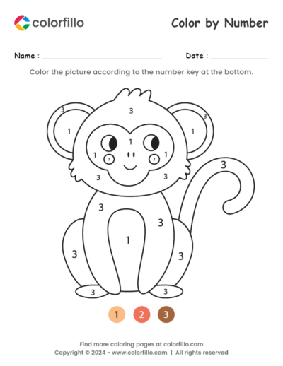 Monkey Color by Number