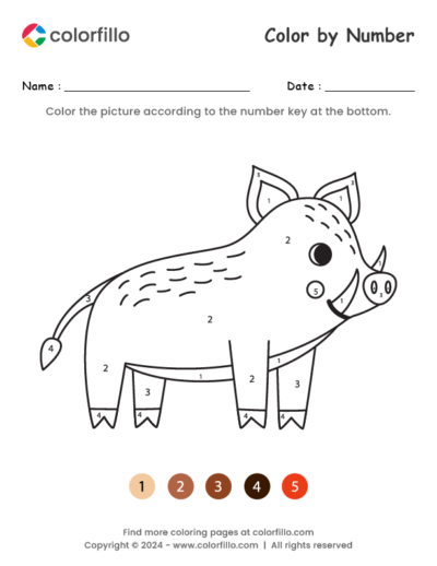 Boar Color by Number