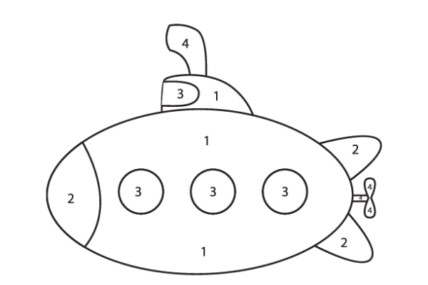 Submarine Color by Number