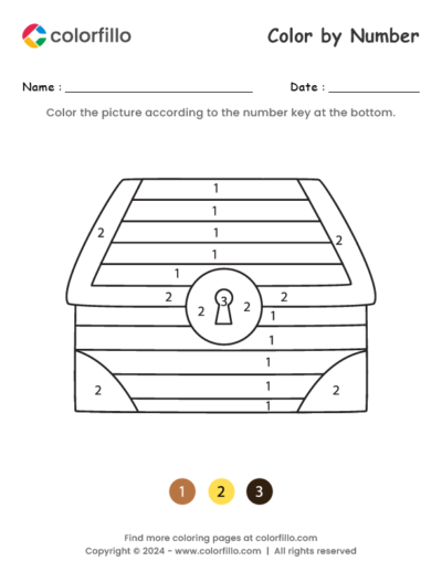 Treasure Chest Color by Number