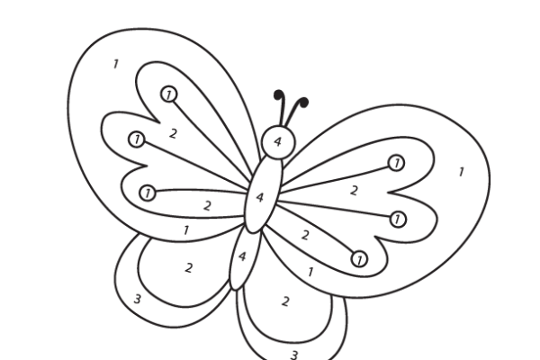 Kawaii Butterfly Color by Number