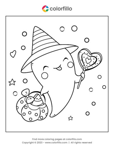 Kawaii Ghost Color Page