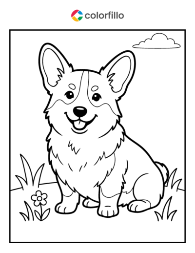 Corgi Coloring Page