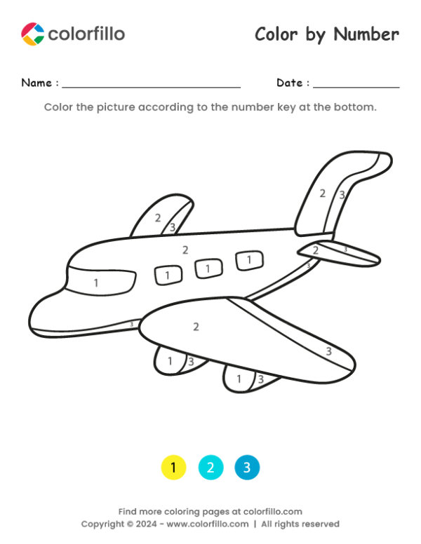 Airplane Color by Number