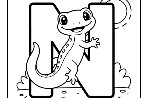 Newt Letter N Coloring Pages