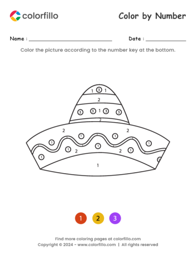 Mexican Hat Color by Number