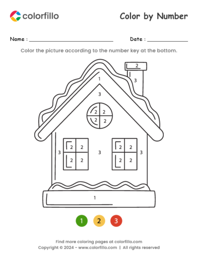 Winter House Color by Number