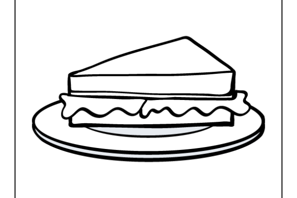 Sandwich Coloring Page