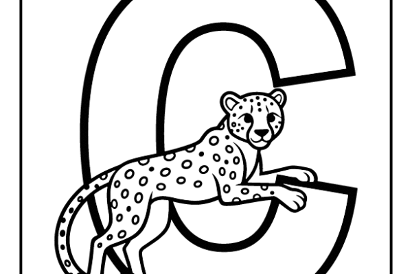 Cheetah Letter C Coloring Pages