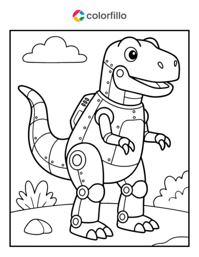 Dino Robot Coloring Page