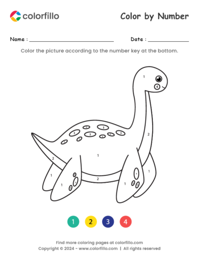 Plesiosaurus Color by Number