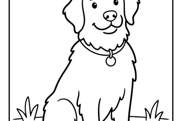 Golden Retriever Coloring Pages