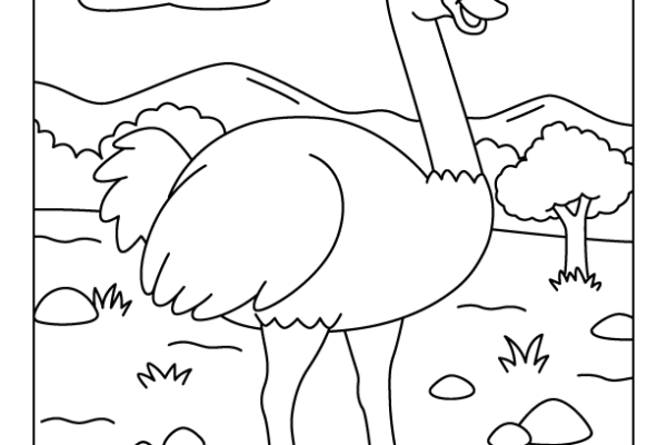 Ostrich Coloring Page