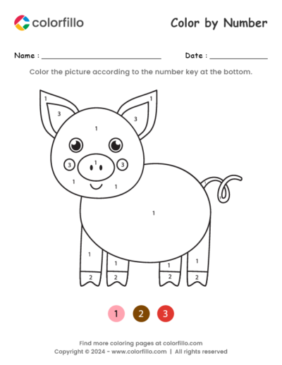 Pig Color by Number