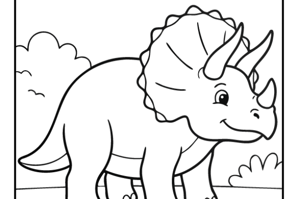 Triceratops Coloring Page