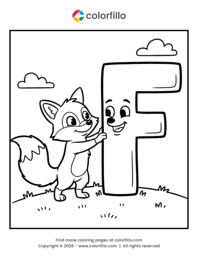 Fox Letter F Coloring Page