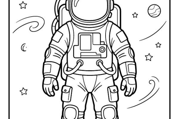 Space Suit Coloring Page