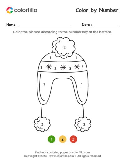 Xmas Hat Color by Number