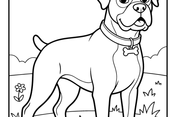 Boxer Dog Coloring Pages