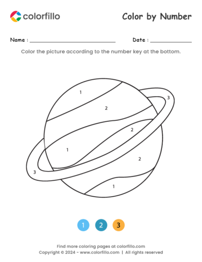 Saturn Color by Number