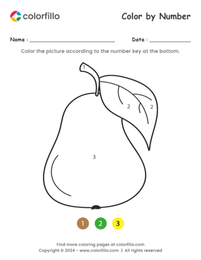 Pear Color by Number