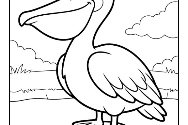 Pelican Penguin Coloring Page